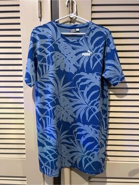 Puma Blue & Light Blue Graphic Crewneck Tee